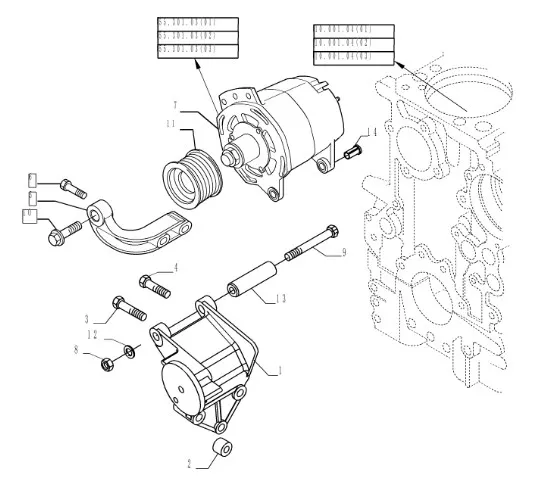 504042883 - Проставка болта крепл. кроншт. ген. ДВС Cursor10/13 CR